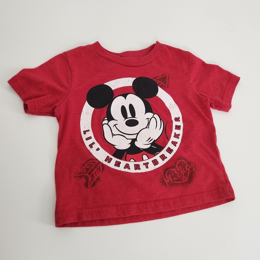 Disney Mickey Mouse Lil Heartbreaker Red T-Shirt Toddler Boy‎ size 2T